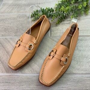 Tods Tan Leather Gommino Loafers Size 7